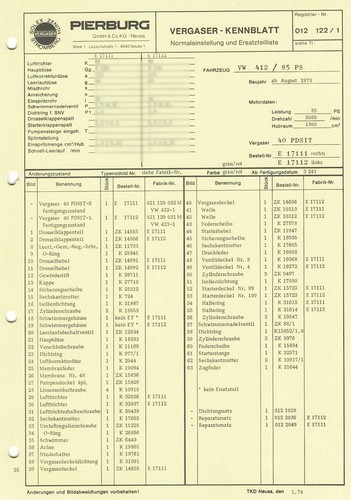 Data sheet setting - , solex