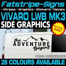 to fit VAUXHALL VIVARO MK3 LWB L2 ADVENTURE BEGINS GRAPHICS STICKERS CAMPER VAN