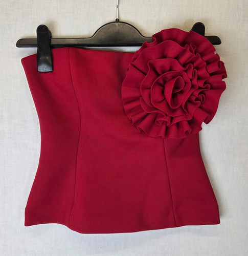 Zara red rosette flower - flower, corset