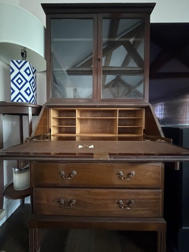 Antique writing desk with - antique,