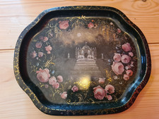 Chatsworth House metal tea tray 23cm x 19cm - used