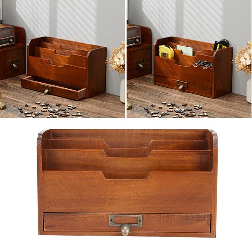 Rustic wooden file organiser - wooden,