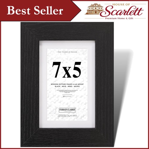 Chic black wooden 7x5 photo - black,