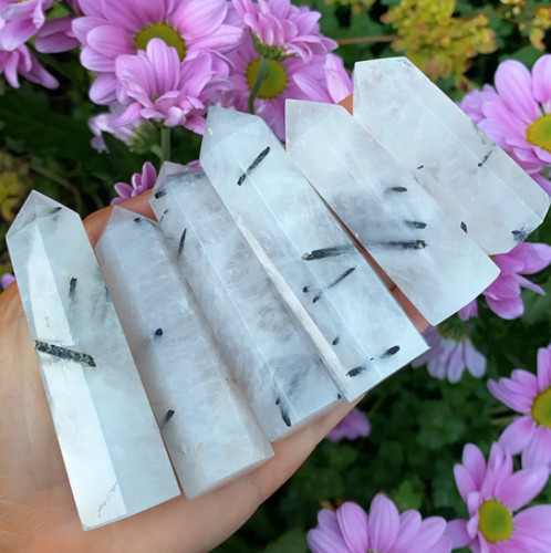Natural tourmalinated crystal - natural,