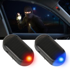 1PC Car Anti-Theft Alarm LED Flashing Light Fake Solar Security Warning Red/Blue