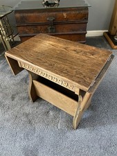 Unusual Vintage Solid Oak Drop
