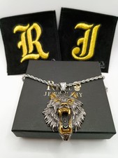 Gold Silver Fear Wolf mens