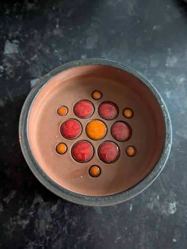 Hornsea brown trinket dish - trinket,