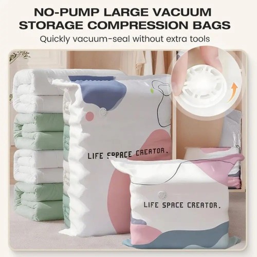Pump vacuum storage bags - no‑pump,