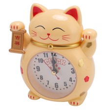 Lucky Cat Alarm Clock Student Bedside Wake-up Alarm Clock Home Gift Yellow