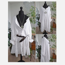 White DRESS Ladies Shirt Slub