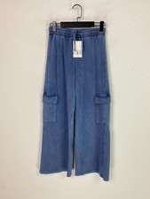 Zara Blue Solid Cargo Relaxed