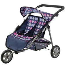 Baby doll twin stroller blue - baby,