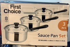 Pendeford First Choice Non-stick Sauce Pan Set, 3 Piece with lids
