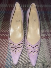 Jaime Mascaro Lilac Suede Leather Kitten Heels Size Uk 5 EUR 38