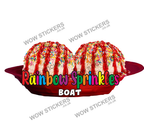 Ice cream van sticker rainbow - van,