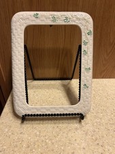 Belleek Frame Shamrock & Lattice 5" X 7" Porcelain Hand Painted Made In Ireland