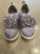 River Island Mini girls lilac Satin Trainer Shoes 