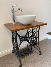 Traditional Rustic Vanity Unit. Bathroom Wash Stand Counter Top Basin and Tap