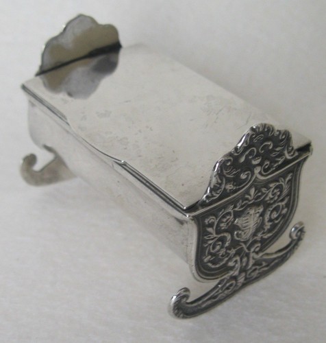 1896 solid silver stamp box - silver,