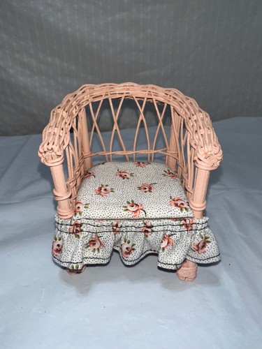 Pink wicker doll chair - wicker,