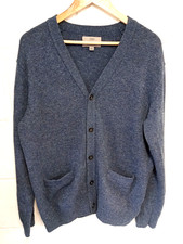 M&S Blue Lambswool cardigan L/41"-43"chest