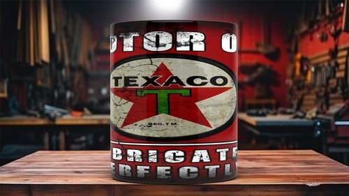 Texaco motor oil retro mug - texaco,