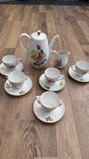 vintage   retro creme floral tea set “Foreign” teapot coffee Hand Painted