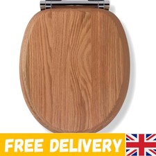Luxurious Solid Oak Soft Close Toilet Seat - Quick Release & Adjustable Fittings