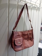 Natalie Anderson Medium Sized Brown Handbag, Adjustable Shoulder Strap, Zip...