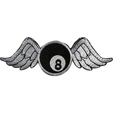 Lucky 8 Ball Wings Patch Iron