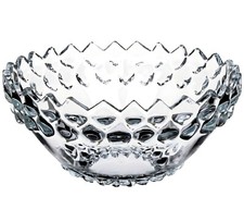24cm Crystal Glass Bowl Large Heavy Clear Art Fruit Trifle Salad Serving Bowls