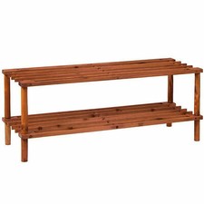  2 3 4 TIER SHOE RACK ORGANISER SLATED NATURAL WOOD FOOTWEAR STAND STORAGE SHELF