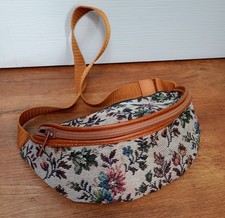 Vintage brown bumbag floral - bumbag,
