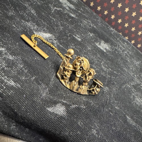 Men gold tone metal tie - men's,