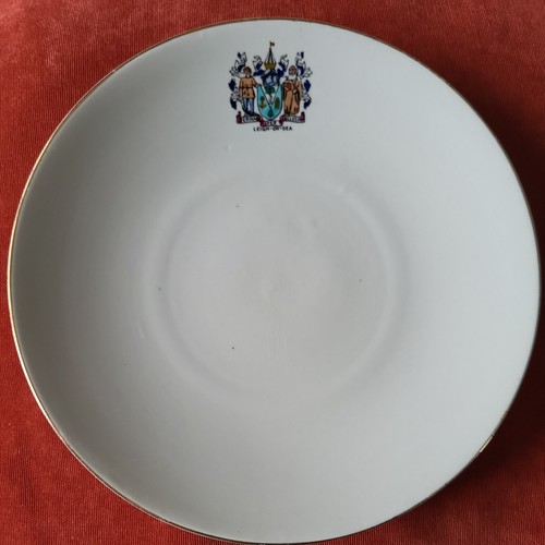 Crested china tea - plate, 'arms