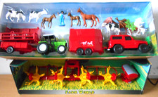 Farming toy set tractor trailer animals horse box mixed lot agriculture boxed