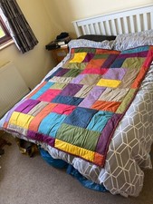 handmade patchwork quilt bed topper