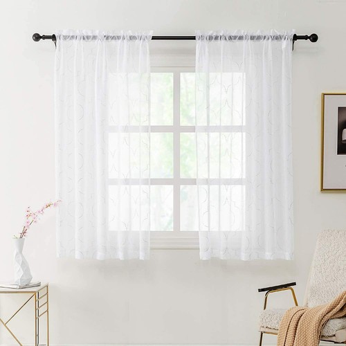 White sheer voile curtains - white,