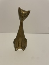 Vintage MCM Brass Cat Figurine