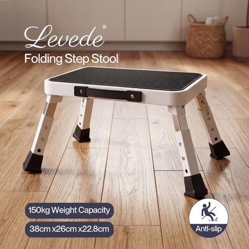Levede folding step stool - folding,