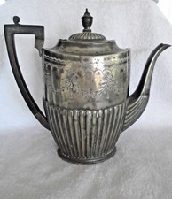 silver plated Coffee Pot Robert Pringle Antique ebonised wood handle 9" tall