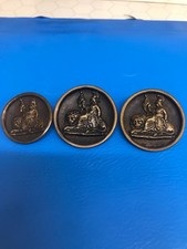 3 LARGE BANK OF ENGLAND TIN BUTTONS