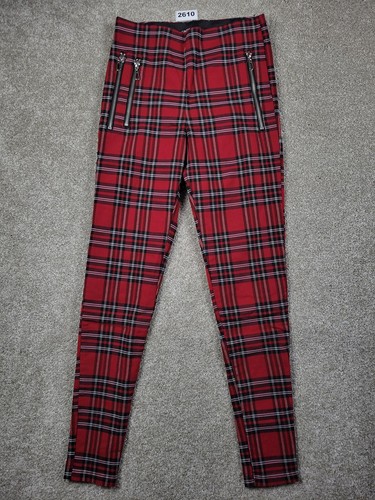 Zara red tartan plaid skinny - tartan,