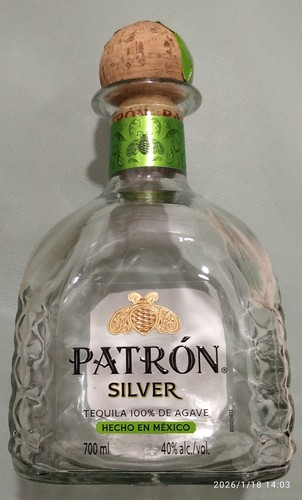 Patron silver empty bottle - patron,