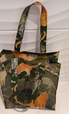 Harrods Small Oilcloth Shopper Cat Bag