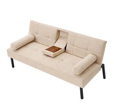 3 Seater Click Clack Sofa Bed Recliner Settee Couch Sofabed with Bloster Pillows