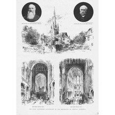 NORWICH Views around the Cathedral - Antique Print 1896