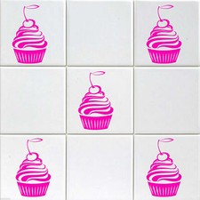 20 Set Cherry CUPCAKE wall stickers, Kitchen tiles, shop restaurant wall Decor