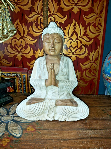 Hand carved welcome buddha - welcome,